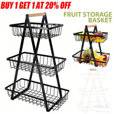 2/3 Tier Fruit storage Basket Fruit Bowl Holder Bread Basket Vegetable Rack UK