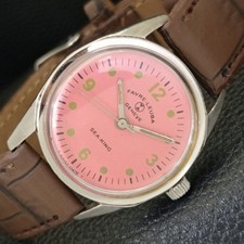 SWISS VINTAGE FAVRE LEUBA 111 SEA KING HAND-WINDING MENS PINK WATCH a702010-2