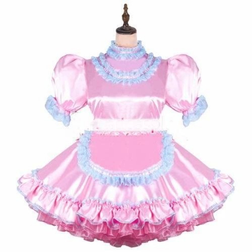Maid sissy girl pink satin - pink,
