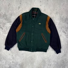 Vintage Lacoste 80s Wool / Leather Varsity Bomber Jacket Mens Size 5 / L