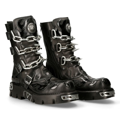 New rock unisex black leather - unisex,