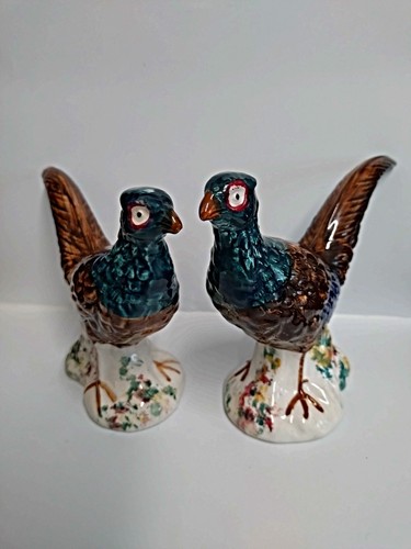 Vintage pair glazed ceramic - of,