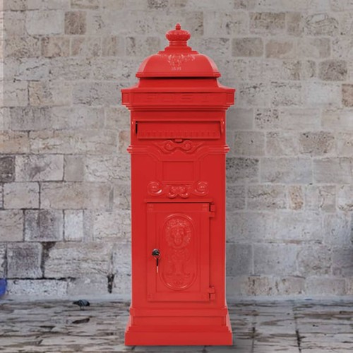 Vintage pillar letterbox - pillar, red