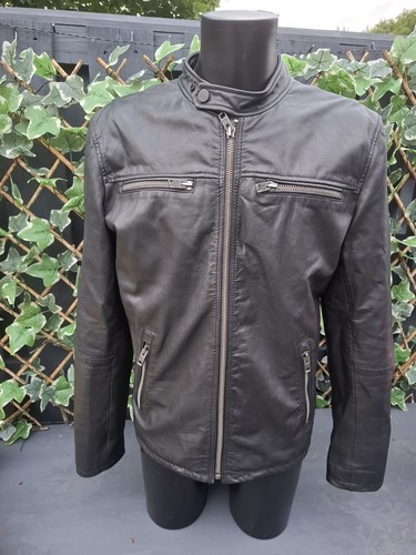 Superdry leather jacket - leather, mens