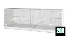 2GR Plastic Italian 120cm (47.2in / 4ft) Double Breeding Cage- Budgie, Finch etc