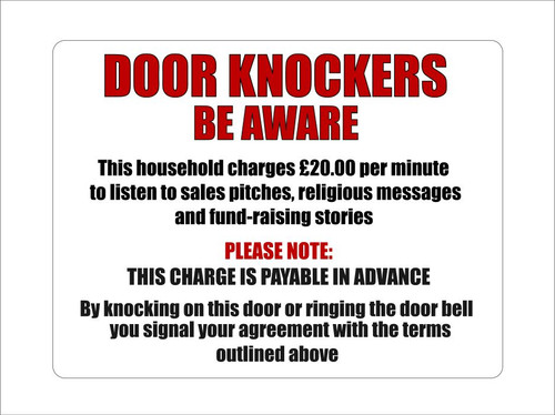Door knockers aware - door, sign