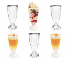 Set of 2 Milkshake Glasses 360ml Knickerbocker Glory Dessert Sundae Glasses