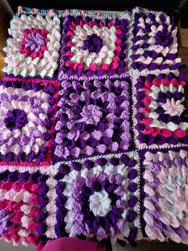 Handmade crochet blanket throw - crochet, blanket/throw