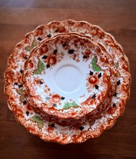 100+ Years Old, Antique Wellington China Plate & Saucer Set – Full Grouping