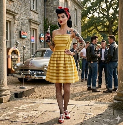 Rockabilly pin dress - rockabilly,
