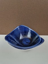 CHURCHILL STONECAST BLUE  triangle small bowls x 2