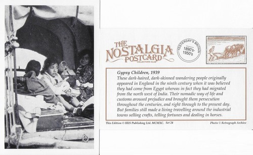 Postcard gypsy children 1939 - gypsy,