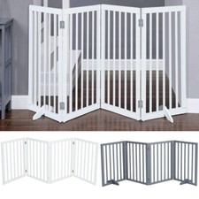Baby Safety Fence Dog Gate Wooden Pet Cat PlayPen 3/4 Panels with Barrier Suppor