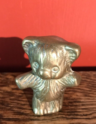 Brass vintage teddy bear - vintage,