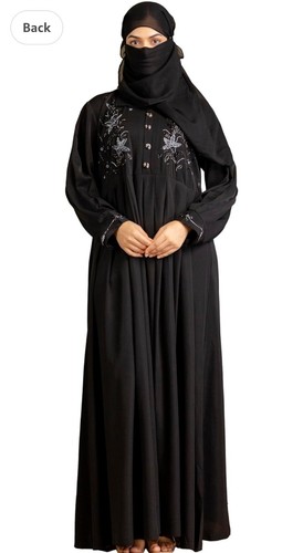 Women satin black - women's, abaya