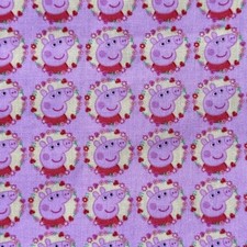 Peppa Pig Character Fabric Fat Quarter Poly Cotton