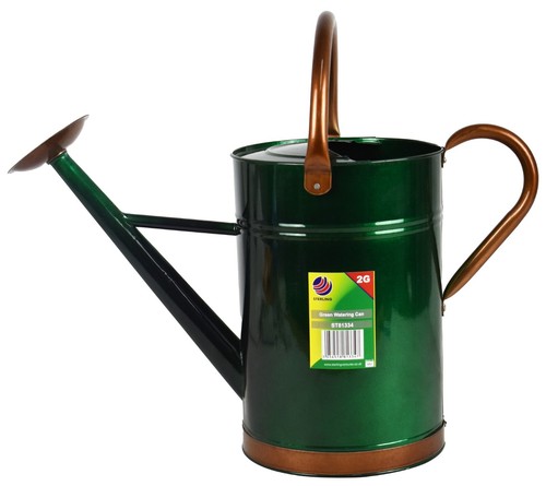 Watering can metal steel green - watering,