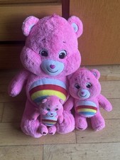 Three Pink Care Bears Plush