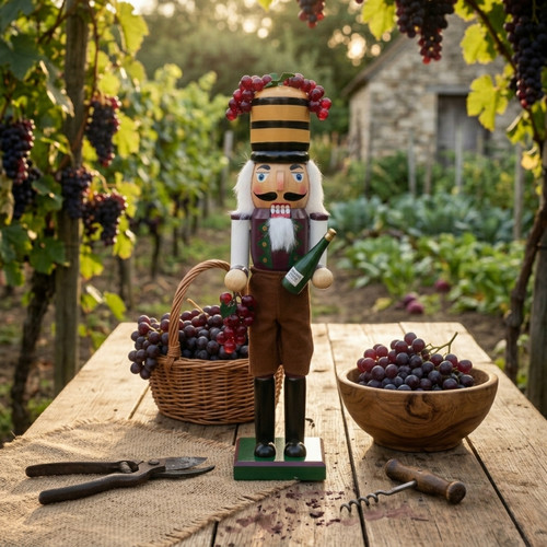 Wooden wine nutcracker soldier - nutcracker,