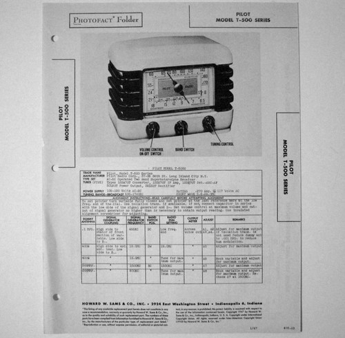 Pilot model 500 - t-500, ac-dc