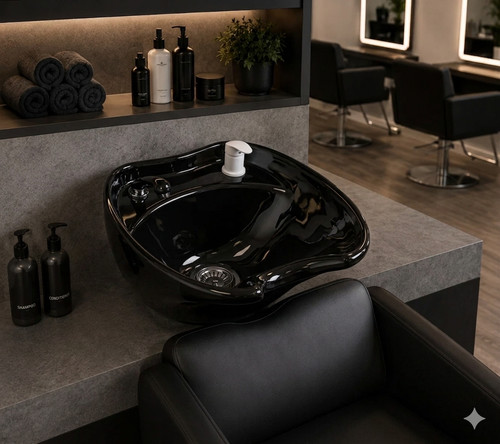 Black sink salon hairdressing - black,