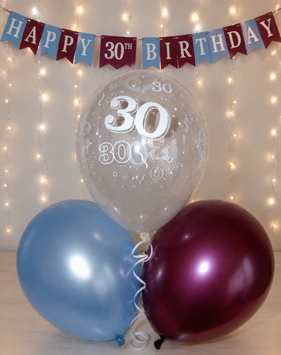 Claret blue clear 30th latex - 30th,