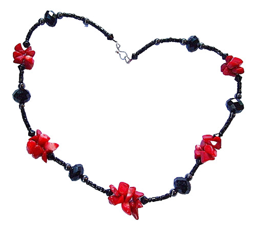 Art deco real red coral - real,