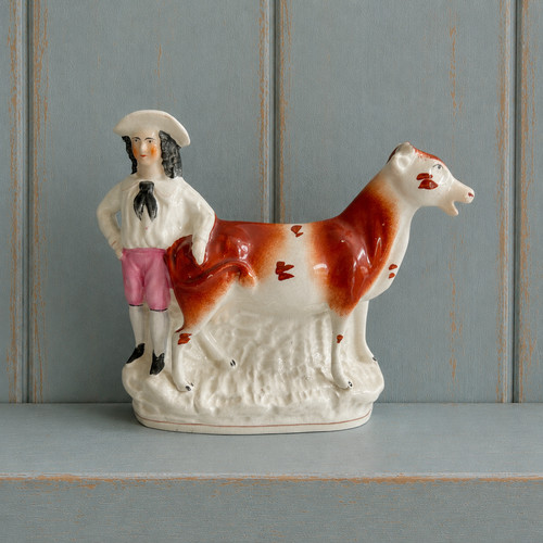 Antique staffordshire cow - antique,