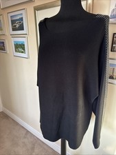 Joseph Ribkoff 244910 Black Rhinestone Trim Knit Top New Original Price £169.00