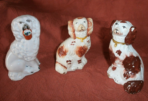 Three antique staffordshire - antique,