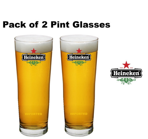Heineken pint glass - pint, (2pcs)