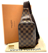 Auth Louis Vuitton Damier Ebene Geronimos N51994 Crossbody W/Dustbag/B KW080010