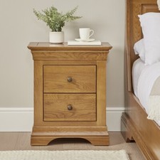 French Louis Oak 2 Drawer
