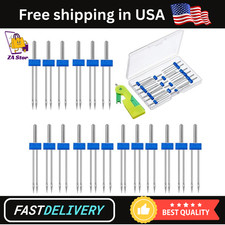 18Pcs Twin Needles Sewing Machine Double Stretch Needles Set with Threader