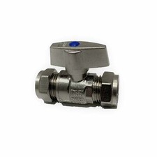 15mm On/Off Handle Full Bore Isolating Valve Hot & Cold Red Blue Insert Packs