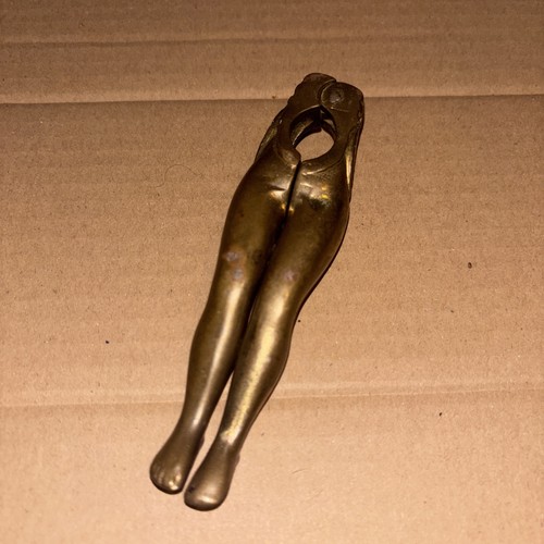 Vintage solid brass lady - solid, legs