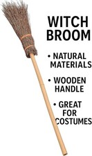 Witch Broom Stick Long Wooden