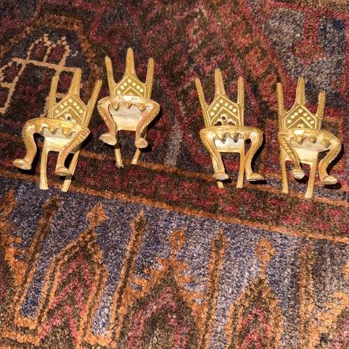 Vintage miniature brass chair - brass,