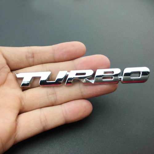 Turbo logo metal silver - 1x,