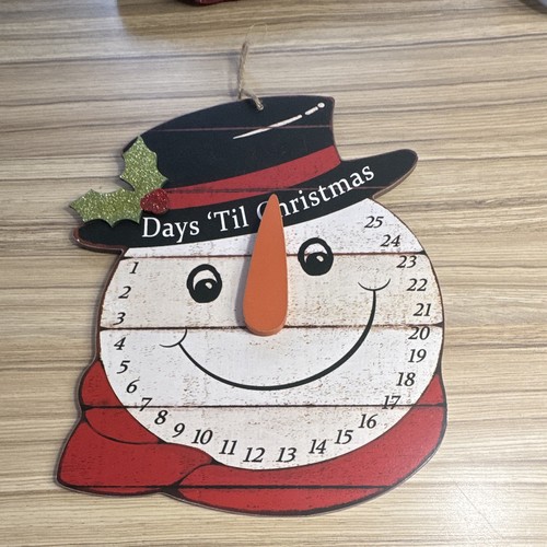 Wooden snowman advent calendar - wooden,