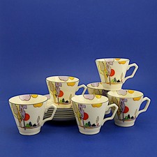 Six Vintage Tams Ware Art Deco