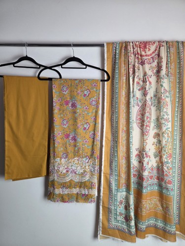 Unstitched lawn suit - unstitched,