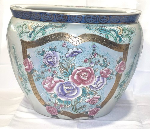 Large koi planter hand painted - koi,
