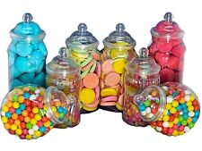 8 Retro Plastic Sweet Jars TWO STYLES OF LID Candy Buffet Storage Party Wedding 