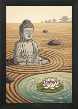 Buddha statue in zen garden