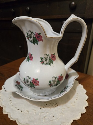 Vintage porcelain pitcher and - vintage,