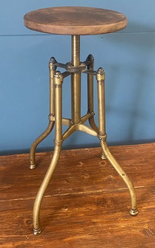 Antique brass piano - antique, stool