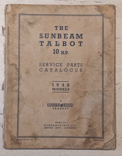 Sunbeam talbot service - talbot, parts