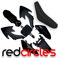 BLACK CRF50 PIT BIKE FAIRING PLASTIC SET & SEAT 50cc 110cc 125cc 140cc PITBIKE