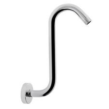 S Shaped Shower Head Riser Pipe, Shower Extender Arm with Flange, Standard 1/2"